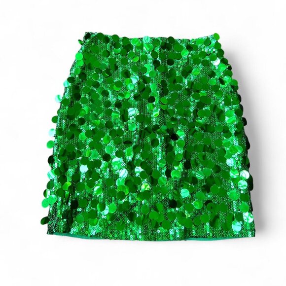 Green sequin mini skirt #glam #festivalvibes - Picture 1 of 4